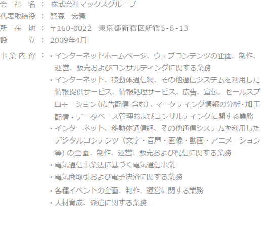 マックスグループ会社概要